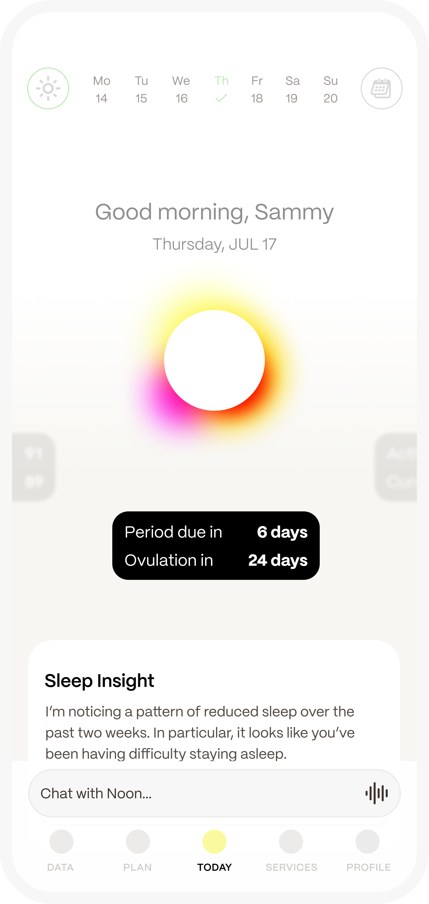 High Noon mobile app interface